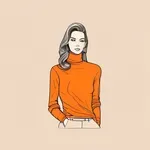 long-sleeve orange turtleneck sweater image